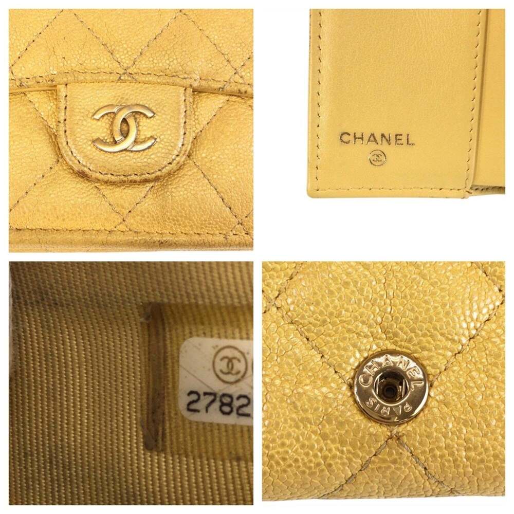 CHANEL Yellow Leather Logo Wallet - Picture 5 of 10